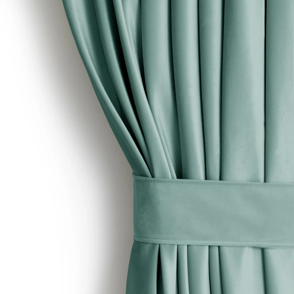 Užuolaidos VELVET spalva miętowy styl klasyczny taśma materiał velvet 140x270 AmeliaHome