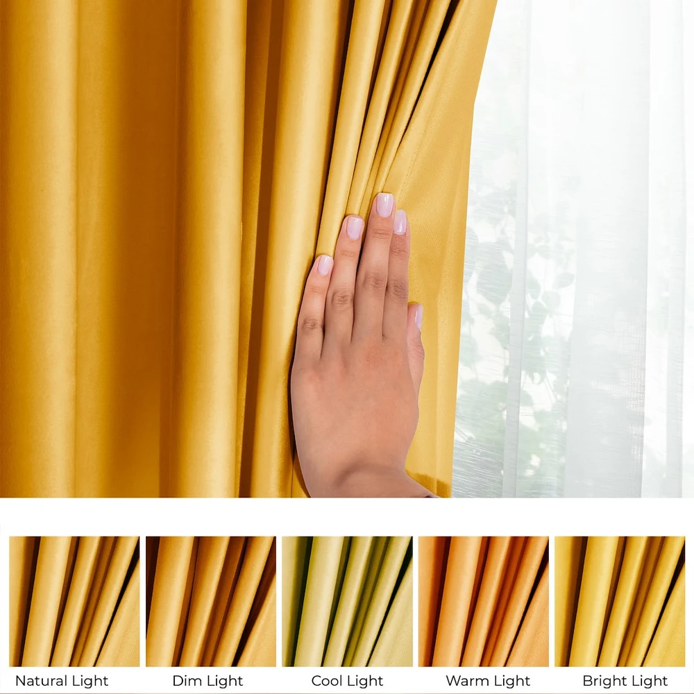 Naktinė užuolaida su žiedais AmeliaHome VELVET 140X270 cm, 1 vnt., spalva: garstyčių