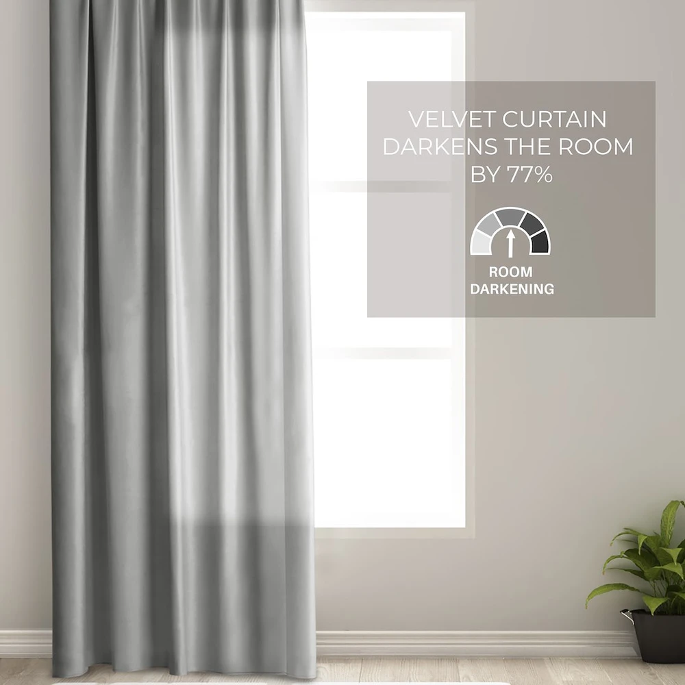 Naktinė užuolaida su žiedais AmeliaHome VELVET 140X270 cm, 1 vnt., spalva: sidabro