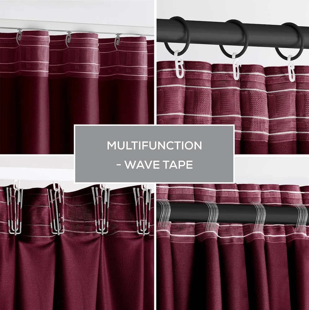 Užuolaidos VELVET spalva raudona styl klasyczny taśma materiał velvet 140x245 AmeliaHome