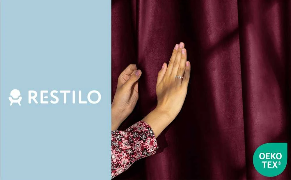 Užuolaidos VELVET spalva raudona styl klasyczny taśma materiał velvet 140x245 AmeliaHome