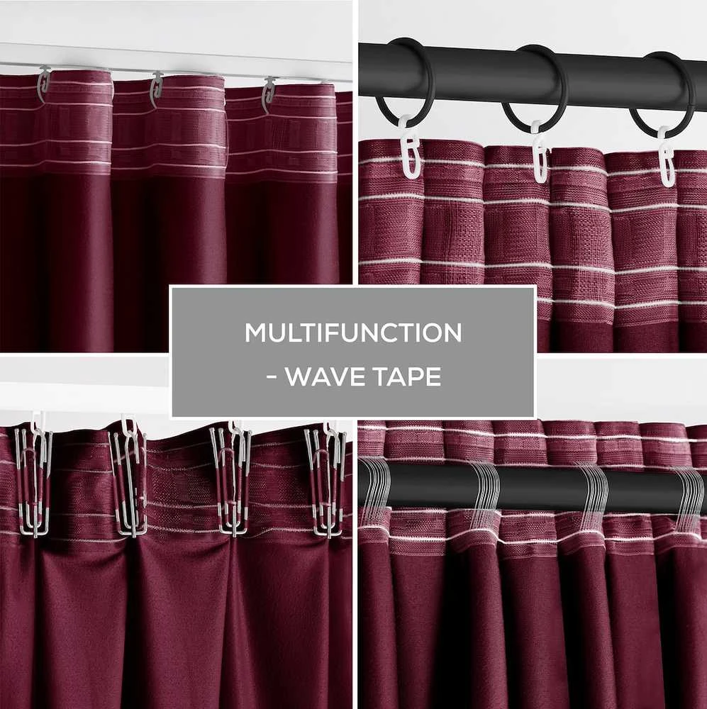 Užuolaidos VELVET spalva raudona styl klasyczny taśma materiał velvet 140x245 AmeliaHome