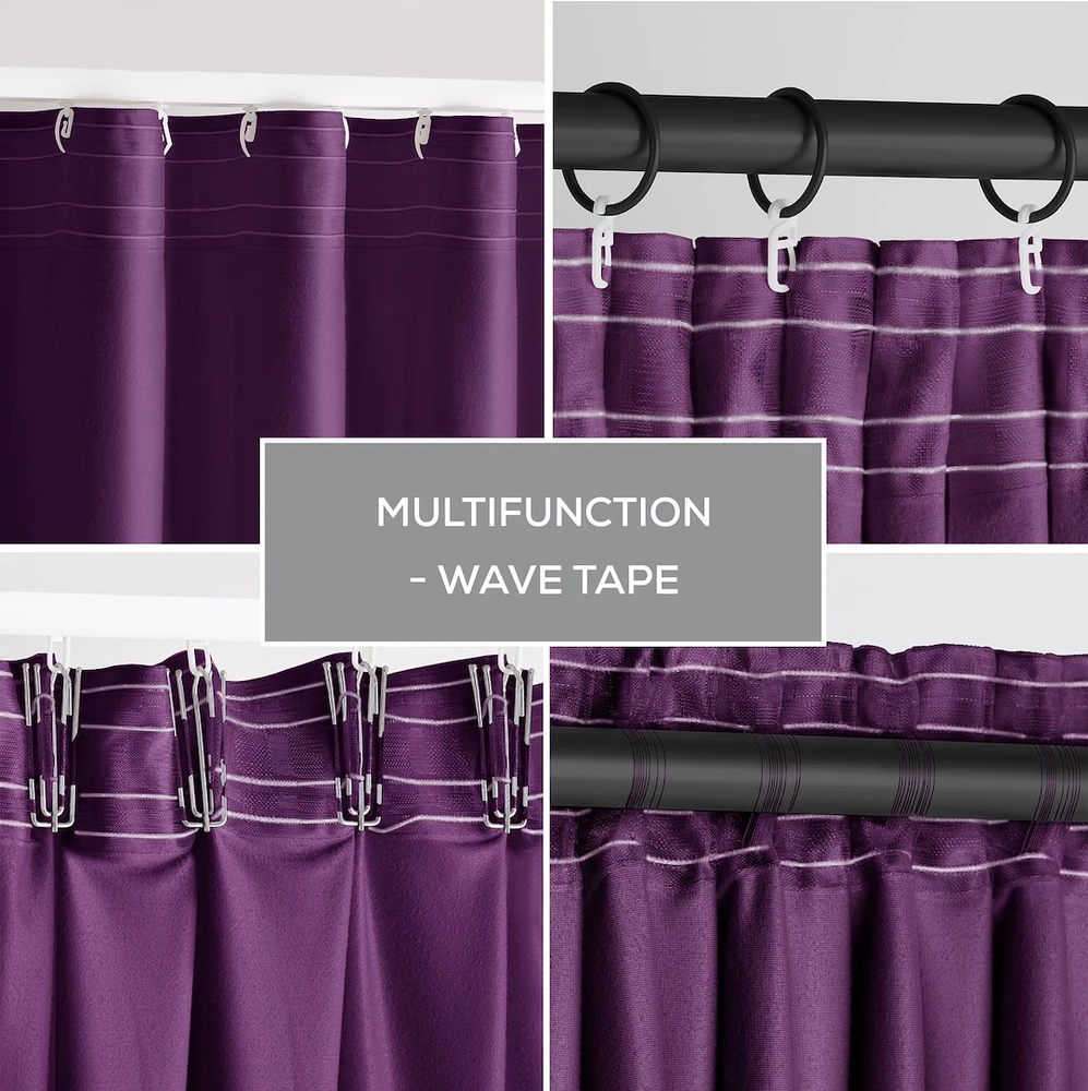 CLASSIC Užuolaidos VELVET spalva violetinė stiliaus klasikinė juosta medžiagos tipas - tekstilė aksomas 140x270 AmeliaHome