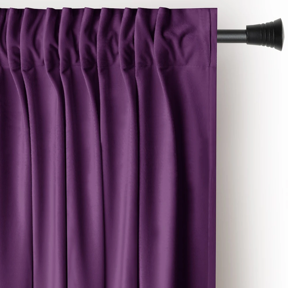 CLASSIC Užuolaidos VELVET spalva violetinė stiliaus klasikinė juosta medžiagos tipas - tekstilė aksomas 140x270 AmeliaHome