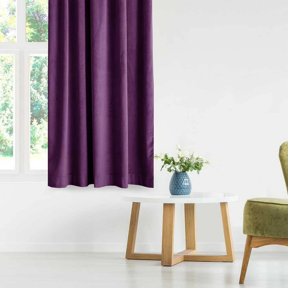CLASSIC Užuolaidos VELVET spalva violetinė stiliaus klasikinė juosta medžiagos tipas - tekstilė aksomas 140x270 AmeliaHome