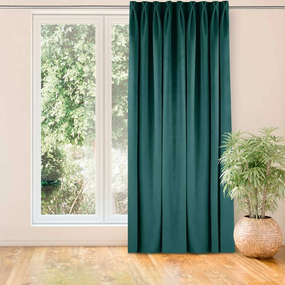 Homede Užuolaidos 135×245 cm aksominės tamsiai mėlynos VELVET FLEX