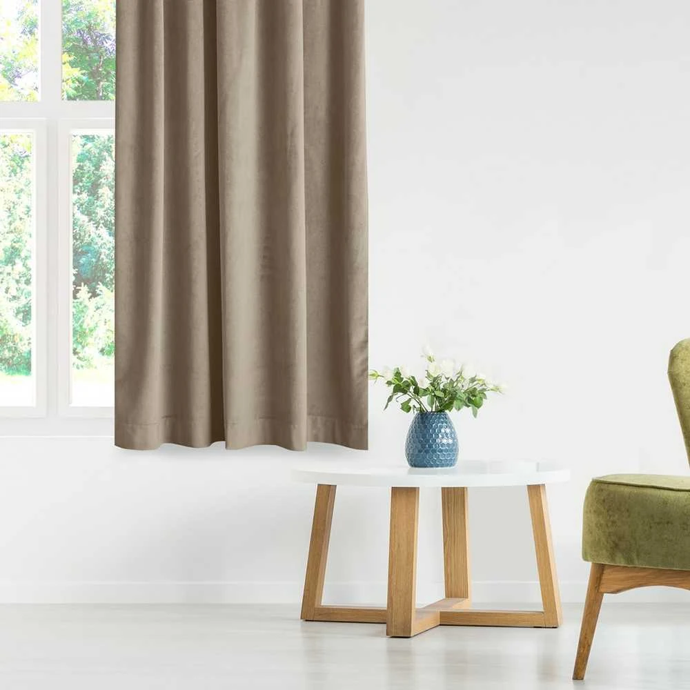 Homede Užuolaidos 200×175 iš aksomo smėlio spalvos