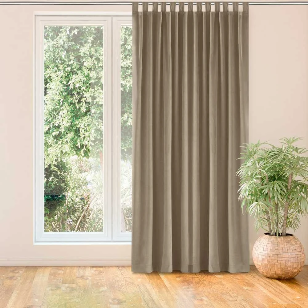Homede Užuolaidos aksomas 135×245 cm smėlio spalvos
