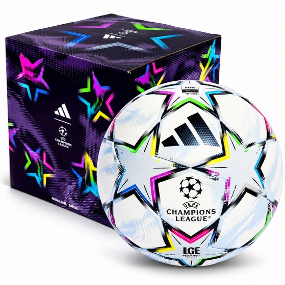 Futbolo kamuolys adidas UCL League 26/27 League Stage Box balta ir-mėlyna-rožinė-žalia KE9771 (5)