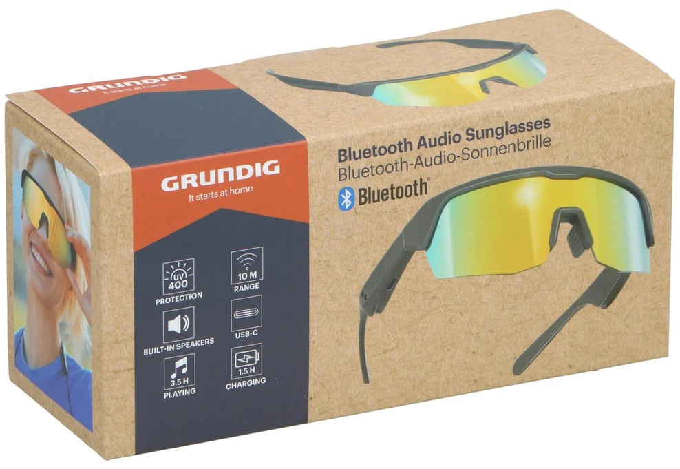 Akiniai PRZECIWSŁONECZNE BLUETOOTH UV400 Z GŁOŚNIKAMI USB-C GRUNDIG