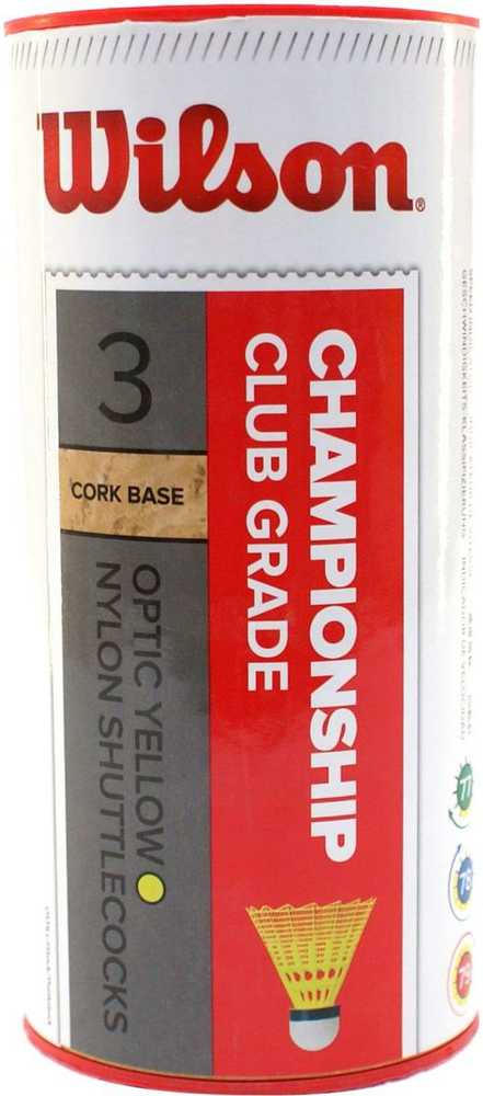 BADMINTON BADMINTON NYLON WILSON CHAMPIONSHIP TUBE 3 Vnt. NEON 79
