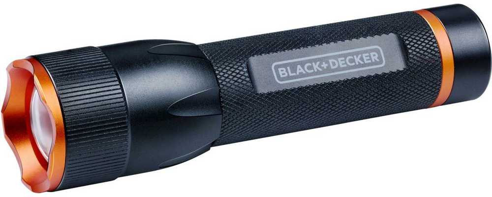 BLACK +  DECKER Juodas + DECKER LATARKA TAKTYCZNA aliumininės 10W 500LUMENÓW Juodas + DECKER