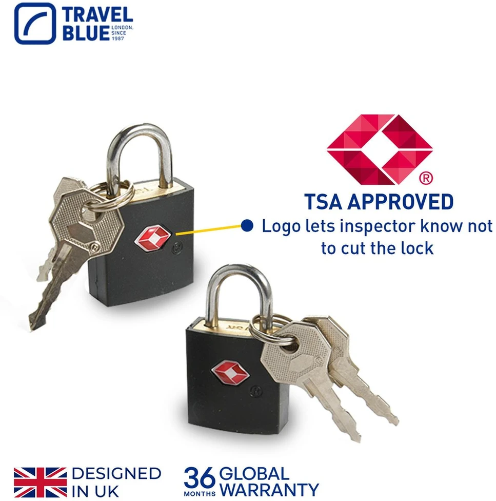 Blue Mėlyna TRAVEL Mėlynas BAGAŽO SPYNUA SU TSA RINKINYS 2 VNT.