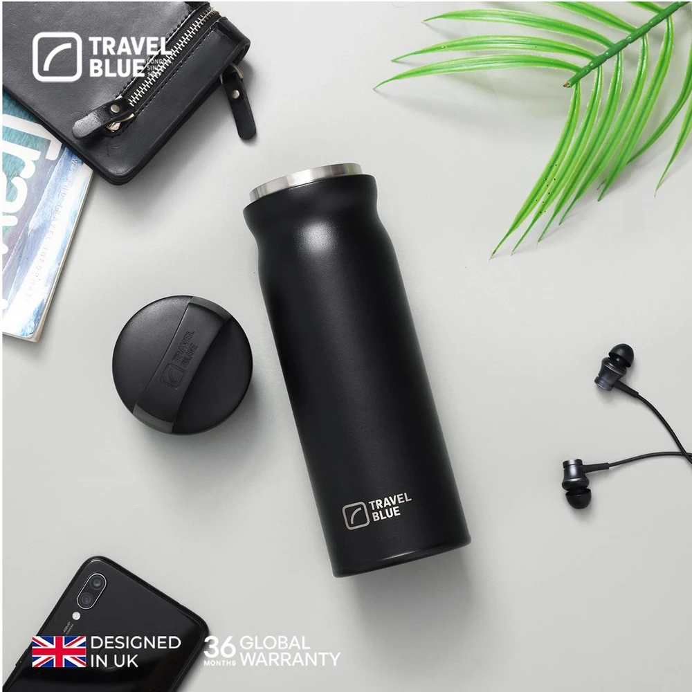 Blue Hydro Flask Buteliukas termiczna Travel Mėlyna juoda