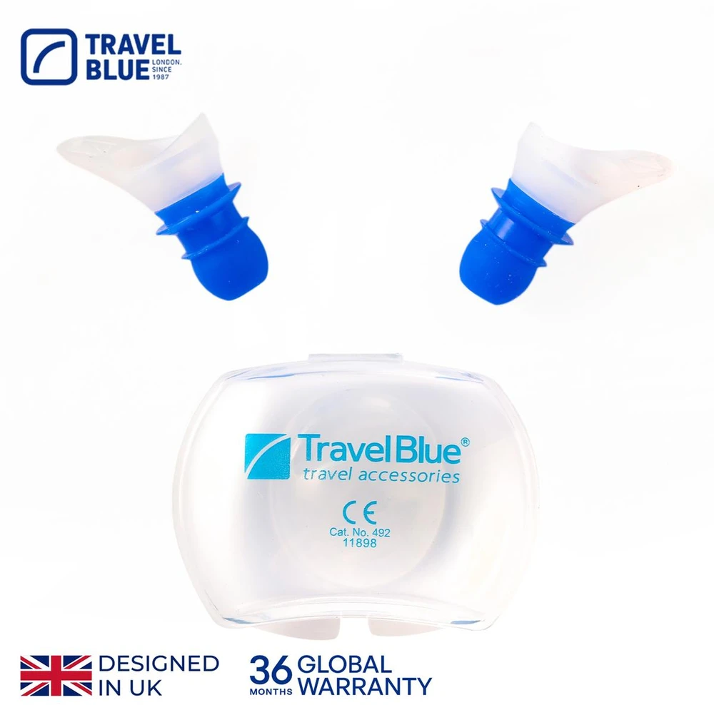 Blue Mėlyna TRAVEL Mėlynas KAMŠTUKAI AUSIMS SKRYDŽIAMS, SLĖGIO MAŽINIMUI