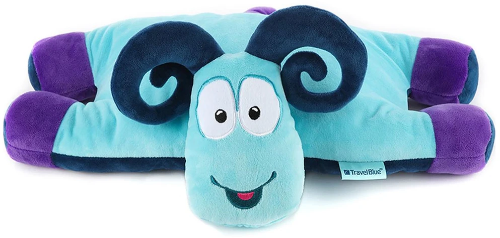 Blue Mėlyna TRAVEL Mėlynas KELIONĖS PAGALVĖLĖ VAIKAMS AVINĖLIS SAMMY