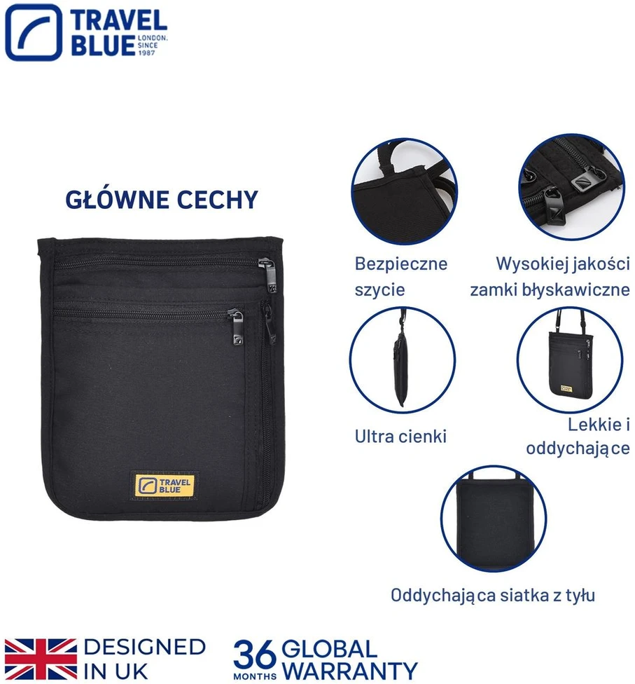 Blue Mėlyna TRAVEL Mėlynas piniginė ant kaklo