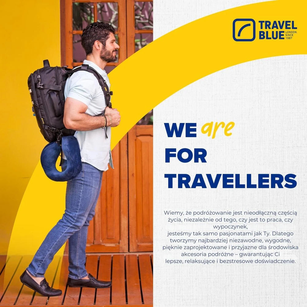 Aptel Mėlyna TRAVEL Mėlynas PODUSZKA Z PIANKI MEMORY TRANQUILITY RÓŻOWA