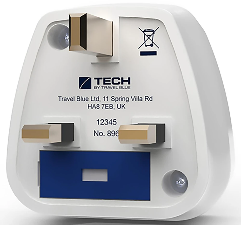 Tech Protect Mėlynas TRAVEL Mėlynas PERĖJIMO ADAPTERIS SHUCKO -> UK
