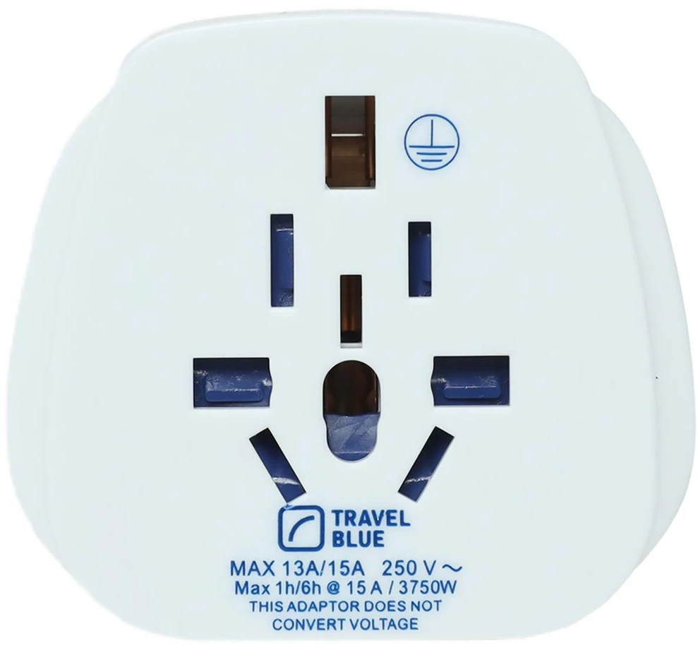 Brunner Mėlyna TRAVEL Mėlynas PRZEJŚCIÓWKA ADAPTER UNIWERSALNA ŚWIAT -> SHUCKO