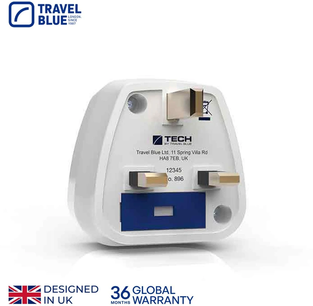 Tech Protect Mėlynas TRAVEL Mėlynas PERĖJIMO ADAPTERIS SHUCKO -> UK