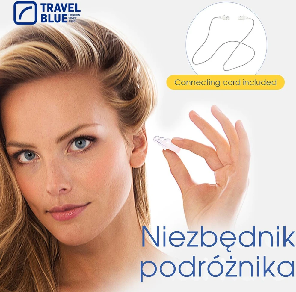 Blue Mėlyna TRAVEL Mėlynas SILIKONINIAI KIŠTUKAI AUSIMS