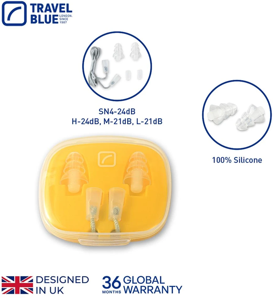 Blue Mėlyna TRAVEL Mėlynas SILIKONINIAI KIŠTUKAI AUSIMS