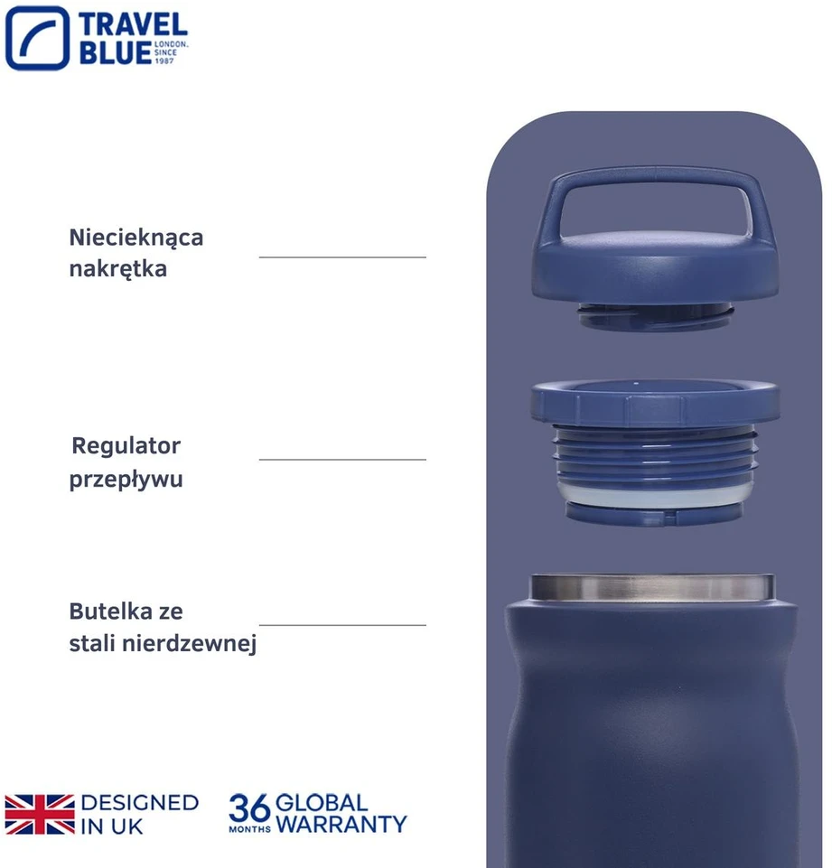 Blue Mėlyna TRAVEL Mėlynas TERMOSAS NAVY