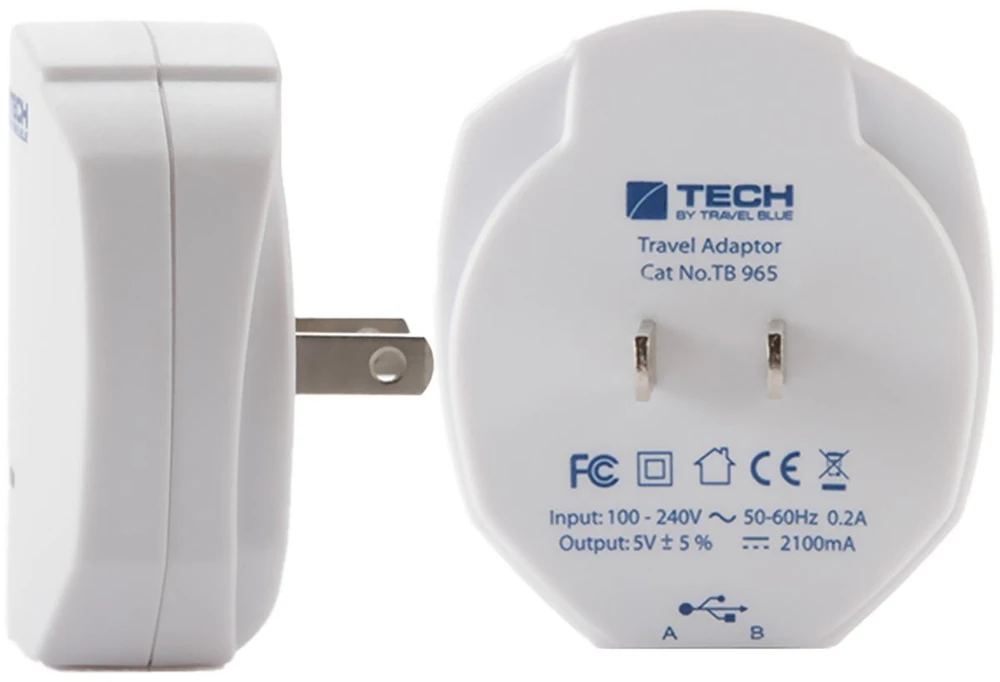 Blue TRAVEL Mėlynas TINKLO ĮKROVIKLIS 2 USB - JAV