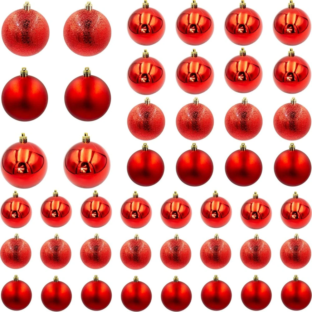 Christmas Gifts EDELMAN BOMBKA DEKORACYJNA PLASTIKOWA BEZPIECZNA 46SZT RAUDONA MICA