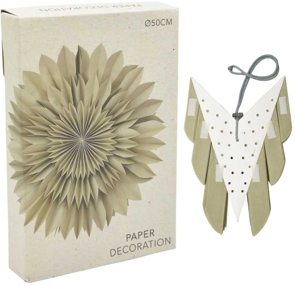 Christmas Decoration Žalia dekoratyvinė popierinė 3D žvaigždė 50 cm