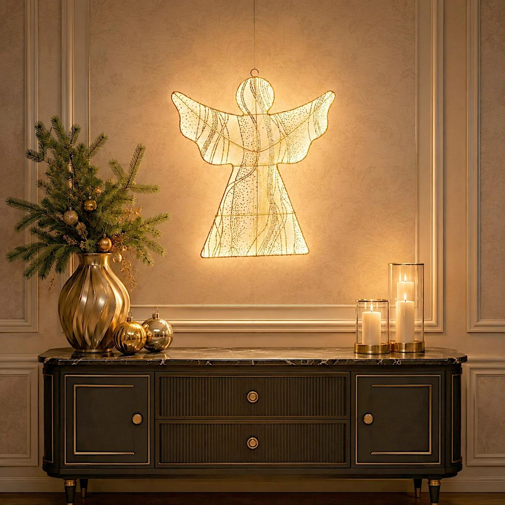 Mondex Kalėdinė dekoracija ANIOŁ DEKORACYJNY DO ZAWIESZENIA 48CM 236LED
