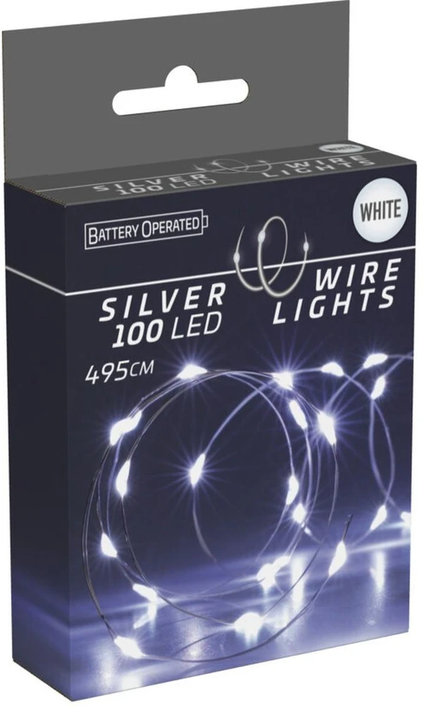 Christmas Decoration BATERIJA VEIKIAMOS LAIDINĖS LEMPOS GIRLANDA 100 LED COLD Baltas