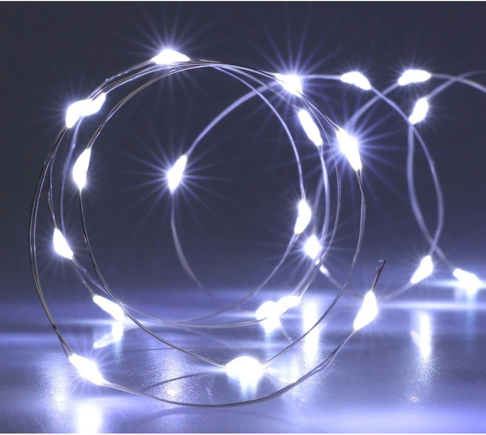 Christmas Decoration BATERIJA VEIKIAMOS LAIDINĖS LEMPOS GIRLANDA 100 LED COLD Baltas