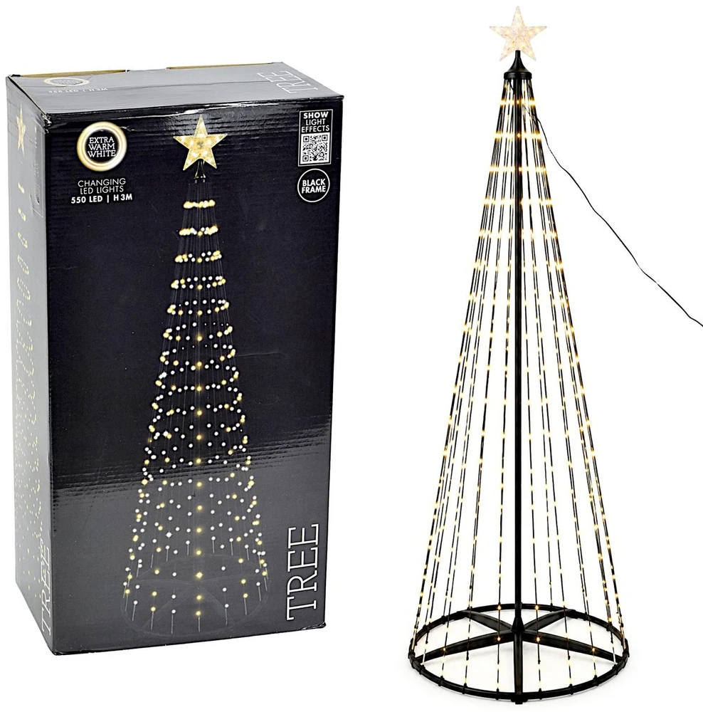 Christmas Decoration Koopman Choinka dekoracyjna 550LED super ciepły balta 300CM Juodas
