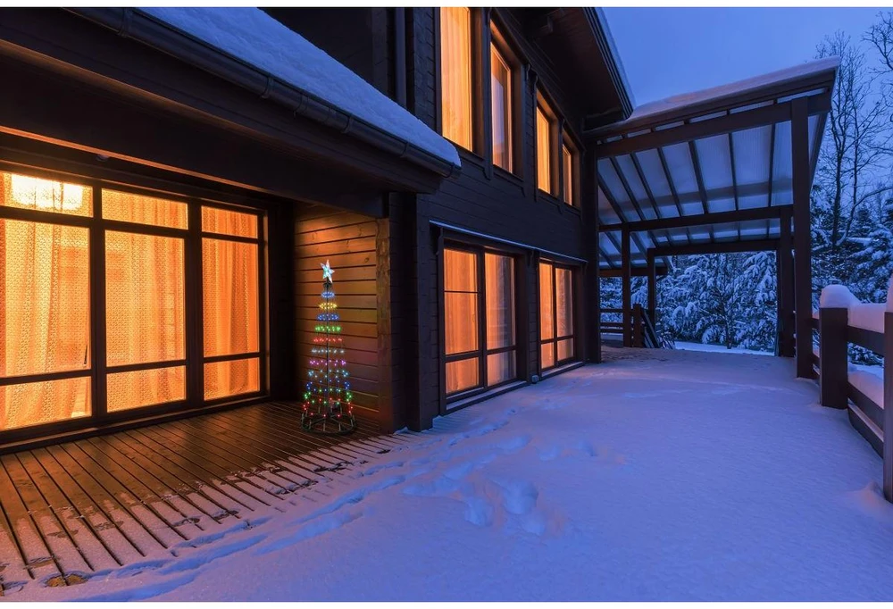 Christmas Decoration Apšviestas LED Kalėdų medis 150 cm su 154 RGB LED