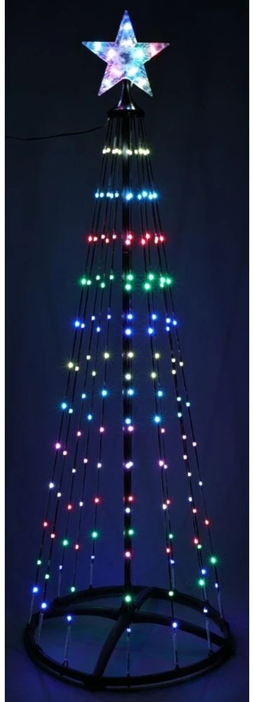 Christmas Decoration Apšviestas LED Kalėdų medis 150 cm su 154 RGB LED