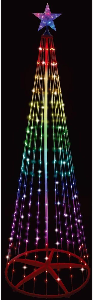 Christmas Decoration Apšviestas LED Kalėdų medis 150 cm su 154 RGB LED