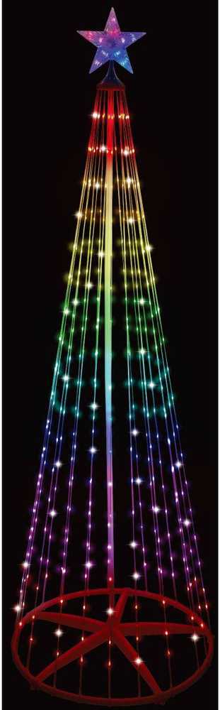 Christmas Decoration Apšviestas LED Kalėdų medis 150 cm su 154 RGB LED