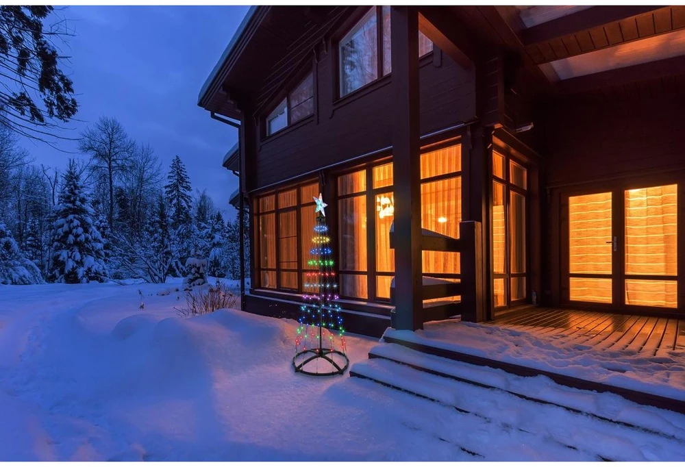 Christmas Decoration Apšviestas LED Kalėdų medis 150 cm su 154 RGB LED