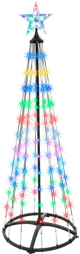 Christmas Decoration Apšviestas LED Kalėdų medis 150 cm su 154 RGB LED