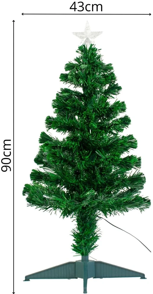 Christmas Decoration Dekoratyvinė šviesolaidinė kalėdinė eglutė, daugiaspalvė, 90 cm