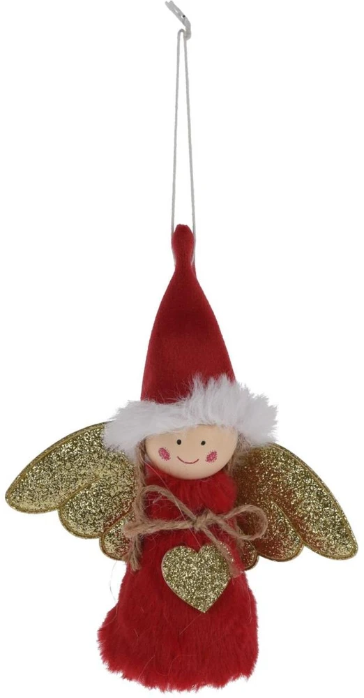 Christmas Decoration Kalėdinis angeliuko papuošimas 14 cm raudonas