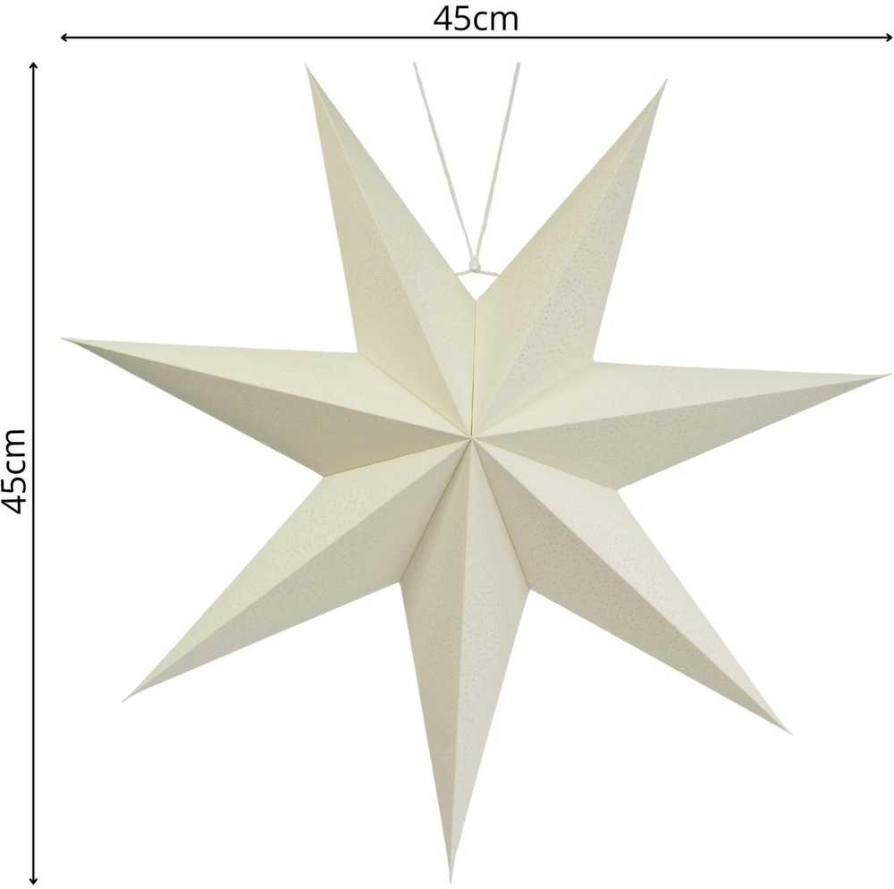Christmas Decoration DEKORACINĖ KABINAMA POPIERINĖ ŽVAIGŽDĖ 45CM BALTA 740104