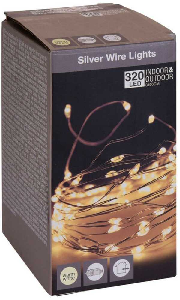 Christmas Decoration LED vielinė girlianda 320 LED šiltai balta 725524