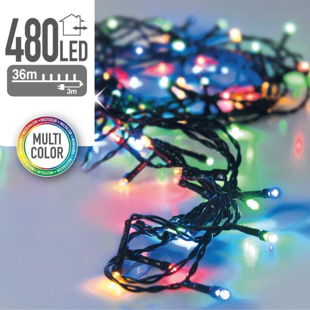 Christmas Decoration Kalėdinės eglutės lemputės, 480 LED lempučių grandinėlė, daugiaspalvė