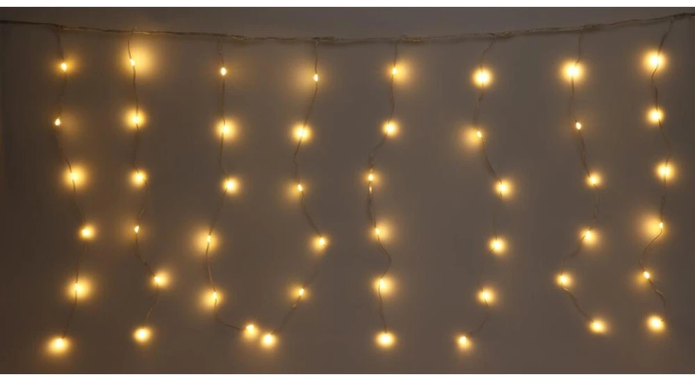 Christmas Decoration Kalėdinės eglutės girlianda – šviestuvas-uždanga laukui/vidui 400 LED WW 200x200 cm su nuotolinio valdymo pulteliu, šiltai balta