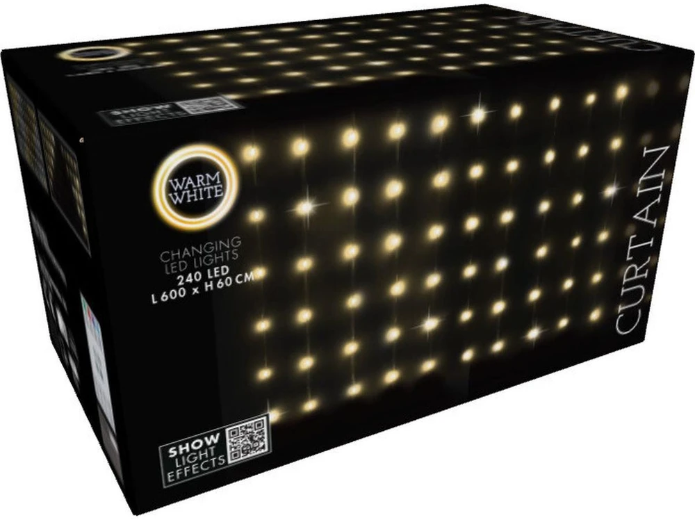 Christmas Decoration KALĖDINĖS ŠVIESOS ŠVIESOS UŽDUOTĖS 240 LED 600X60CM SU NUOTOLINIO PULTU ŠILTA BALTA