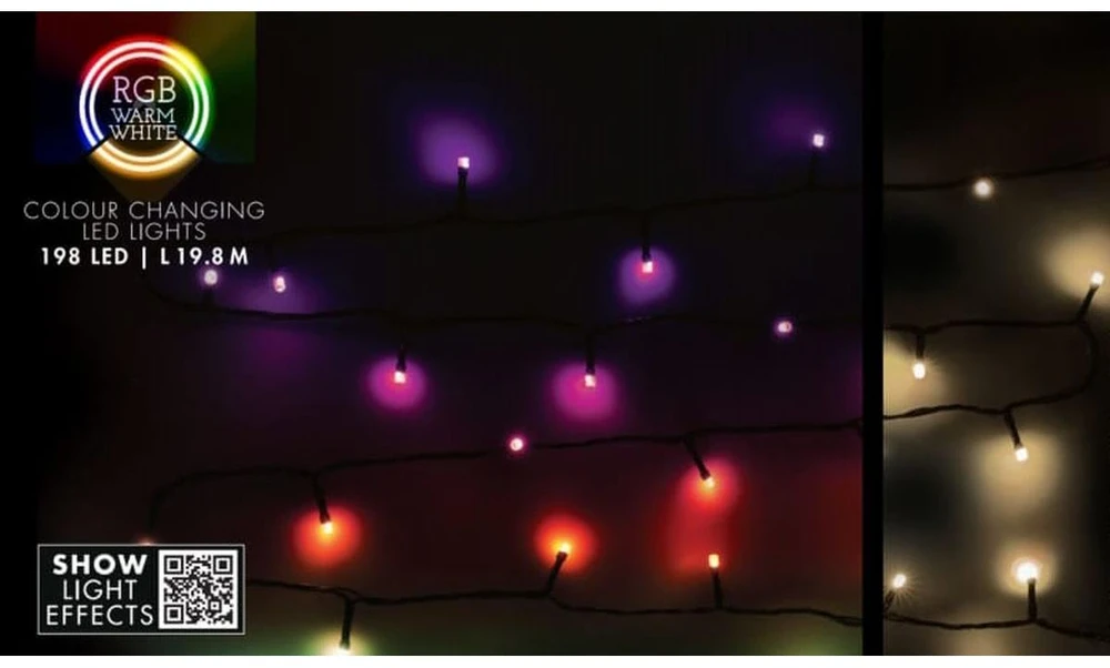Christmas Decoration KALĖDŲ EGLĖLĖS LIETUVIAI 198 RGBW LED GRANDINĖS LEDĖS SU NUOTOLINIO VALDYMU
