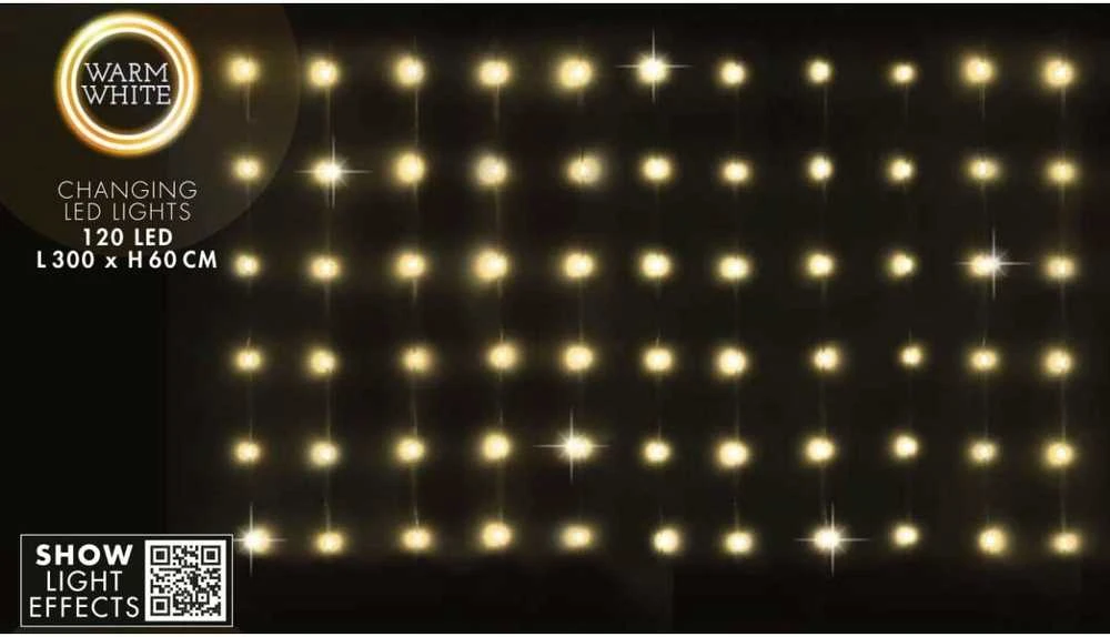 Christmas Decoration Kalėdinės užuolaidų lemputės 120 LED su pulteliu